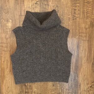 Kerisma Gray Cowl Neck Sweater with Ribbed Detailing